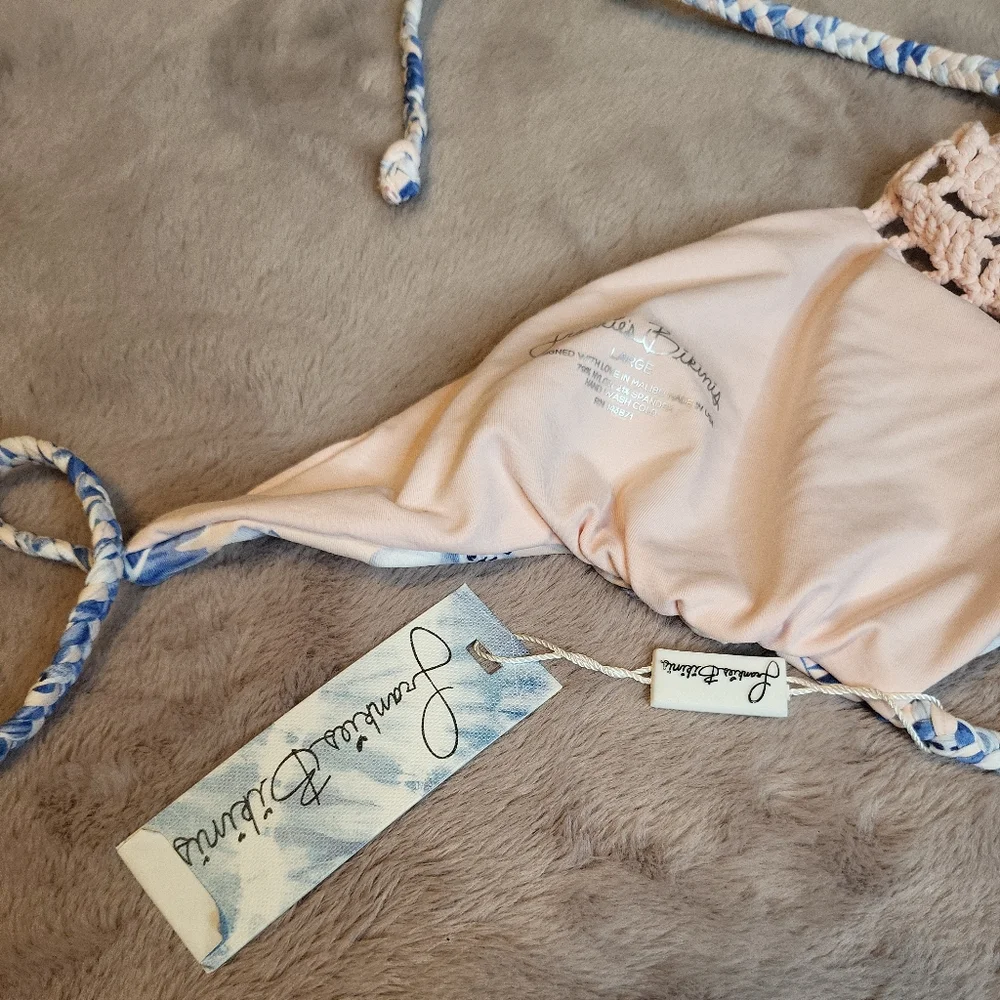 Frankie's Bikinis Top Mimi Bikini Top Hawaiian Blush Size L Brand New NWT